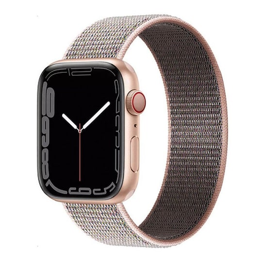 Nylon Armbånd Apple Watch 7 (41mm) -Pinksand