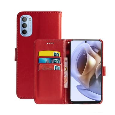 Lommebokdeksel 3-kort Motorola Moto G31  - RØD