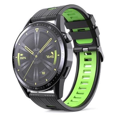 Twin RIB Armbånd Huawei Watch GT3 (46mm) - Svart/lime