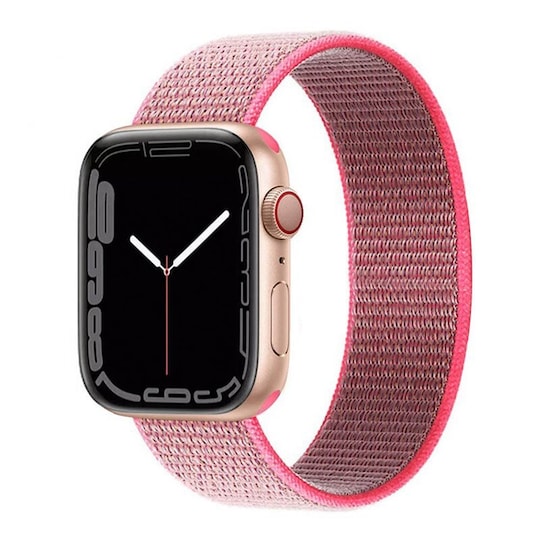 Nylon Armbånd Apple Watch 7 (41mm) -Pink