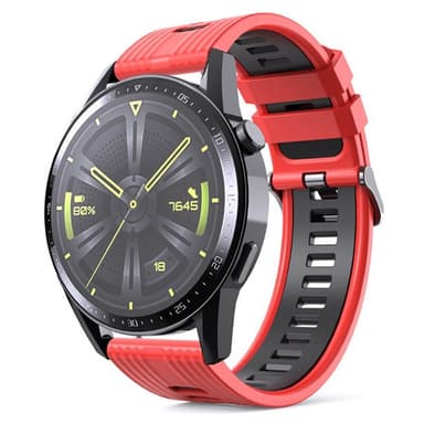 Twin RIB Armbånd Huawei Watch GT3 (46mm) - Rød/svart