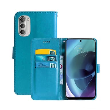 Motorola Moto G71 5G Lommebokdeksel 3-kort  - Lyse blå