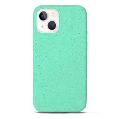 Miljøvennlig ekte lær iPhone 13 deksel -  Mint Green