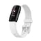 Silikonarmbånd Fitbit Luxe Hvit med Sølvspenne - Small