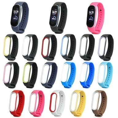 Elastisk armbånd til Xiaomi Mi Bånd 5 Svart & Rød