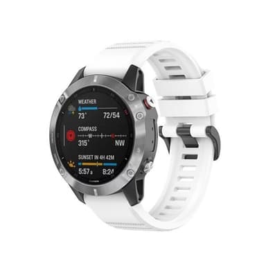 Silikonarmbånd Garmin Fenix 6X Hvit