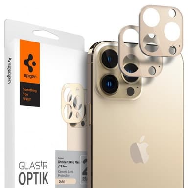 Spigen iPhone 13 Pro/iPhone 13 Pro Max Linsebeskyttelse Glas.tR Optik 2-pack Gull