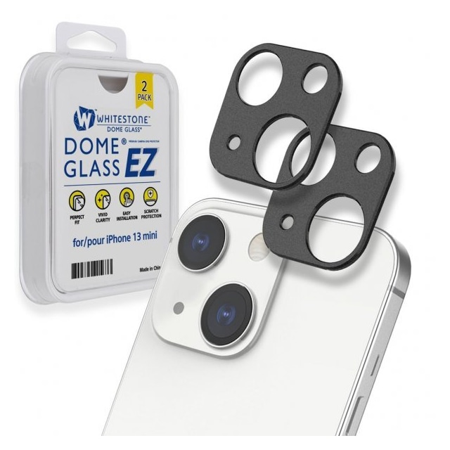 Whitestone Dome iPhone 13 Mini Linsebeskyttelse Camera EZ 2-pack Svart