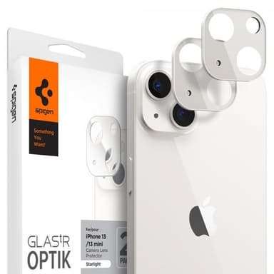 Spigen iPhone 13/iPhone 13 Mini Linsebeskyttelse Glas.tR Optik 2-pack Starlight