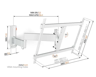 Vogels COMFORT Full Motion+ TV veggfeste TVM3645 (hvit)