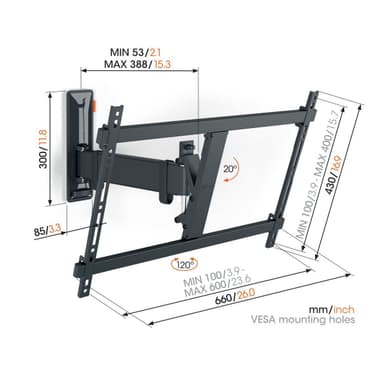 Vogels COMFORT Full Motion TV veggfeste TVM3625