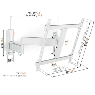 Vogels COMFORT Full Motion+ TV veggfeste TVM3445 (hvit)