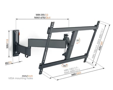 Vogels COMFORT Full Motion+ TV veggfeste TVM3645 (sort)