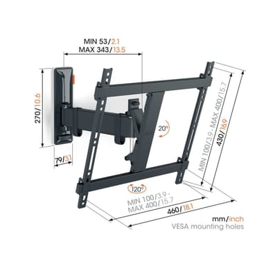 Vogels COMFORT Full Motion TV veggfeste TVM3425