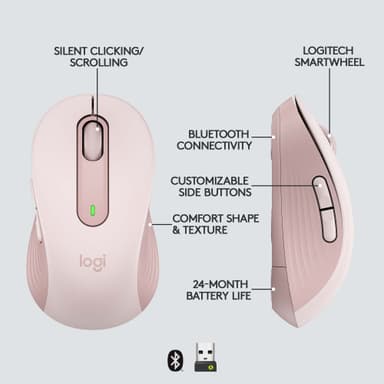 Logitech Signature M650 Large Wireless Mouse (rose)