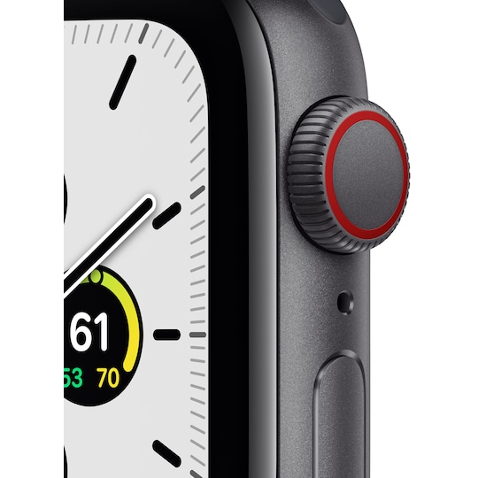 Apple Watch SE 40mm GPS+4G LTE (stellargrå alu/sort sportsreim)
