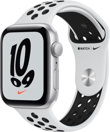Apple Watch Nike SE 44 mm GPS (sølv alu/platinasort sportsreim)