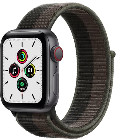 Apple Watch SE 40 mm - LTE (stellergrå alu/tornadogrå sportsreim)