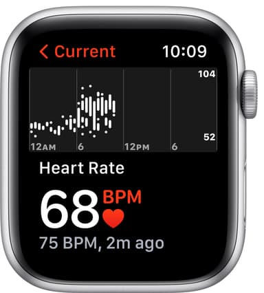 Apple Watch Nike SE 44 mm GPS (sølv alu/platinasort sportsreim)