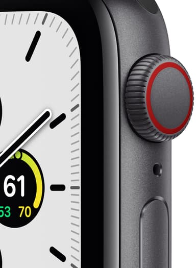 Apple Watch SE 40 mm - LTE (stellergrå alu/tornadogrå sportsreim)