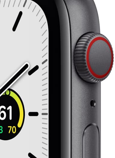 Apple Watch SE 44 mm - LTE (stellargrå alu/tornadogrå sportsreim)