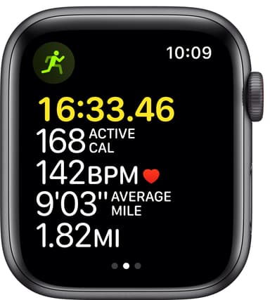 Apple Watch SE 44 mm - LTE (stellargrå alu/midnatt sportsreim)