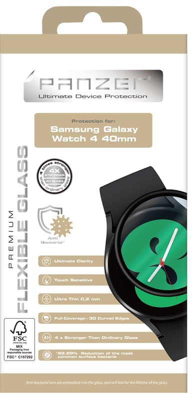 Panzer Samsung Galaxy Watch4 40 mm fleksibel skjermbeskytter i glass