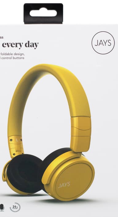 Jays x-Seven trådløse on-ear hodetelefoner (gul)