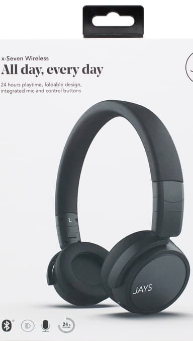 Jays x-Seven trådløse on-ear hodetelefoner (sort)