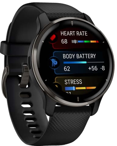Garmin Venu 2 Plus GPS smartklokke (sort)