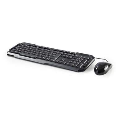 Kablet mus og tastatur, sett | Mus med 800 DPI | Fransk oppsett