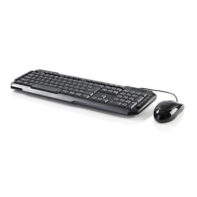 Kablet mus og tastatur, sett | Mus med 800 DPI | Tysk oppsett