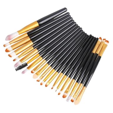 Profesjonelle skånsomme  sminkebørster 20-Pack, Black, Gold
