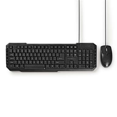 Kablet mus og tastatur, sett | Mus med 800 DPI | Tysk oppsett