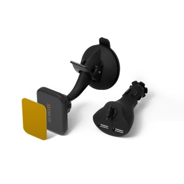 Technaxx Magnetisk bilhållare för smartphones & surfplattor + Billaddare (TE09)