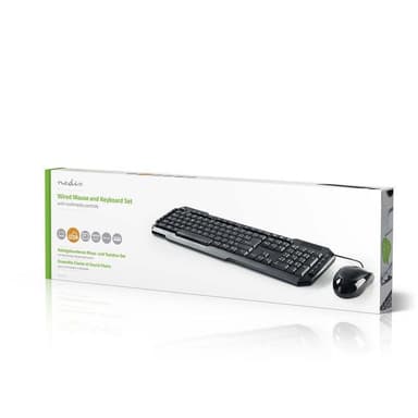 Kablet mus og tastatur, sett | Mus med 800 DPI | Fransk oppsett