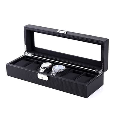 Displayboks for 6 klokker Svart