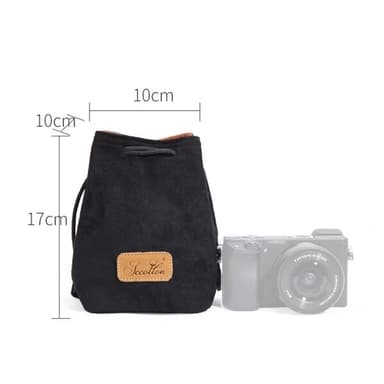 Myk Kameraveske med Fleece S 10x10x17 - Svart