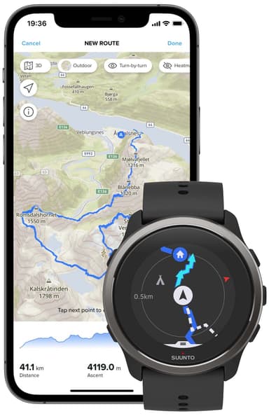Suunto 5 Peak multisportsklokke 43mm (sort)