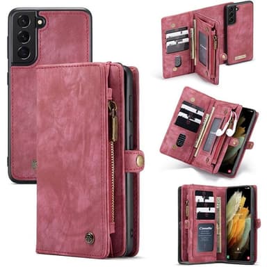 Multi-lommebok CaseMe 11-kort Samsung Galaxy S22 Plus  - RØD