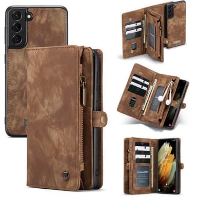 Multi-lommebok CaseMe 11-kort Samsung Galaxy S22  - brun