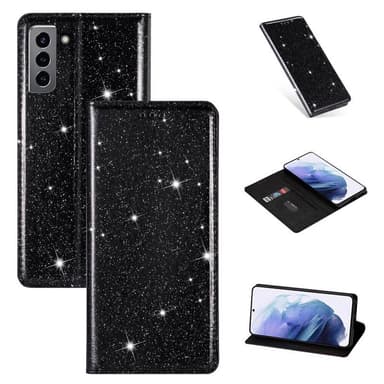 Glitter Smart FlipCase Samsung Galaxy S22 Plus  - Svart