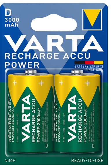 Varta Power D 3000Mah batteri (2-pakk)
