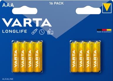 Varta Longlife AAA batteri (16-pakk)