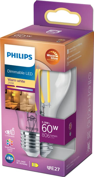 Philips Classic LED lyspære 6W E27