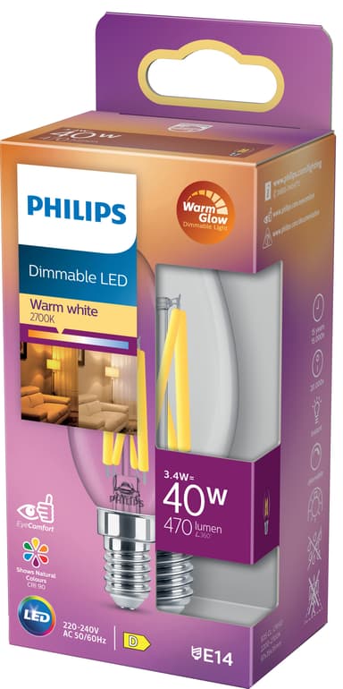 Philips Mignon LED pære 3W E14