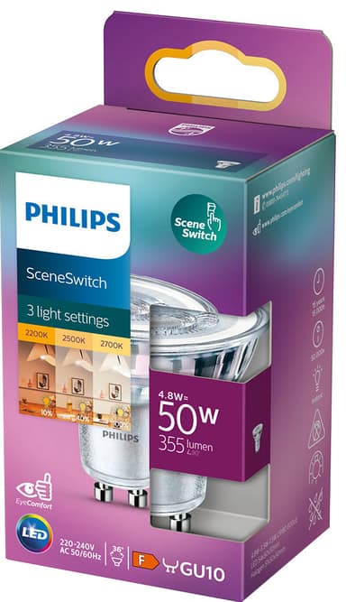 Philips SceneSwitch LED spotlys 4W GU10