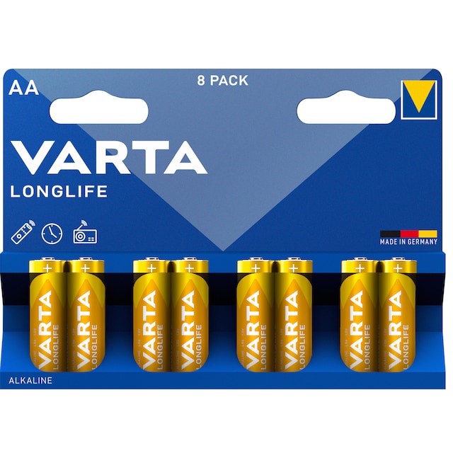 Varta Longlife AA batteri (8pk.)