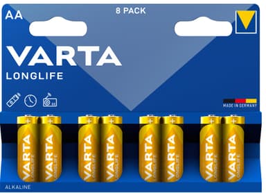 Varta Longlife AA batteri (8pk.)