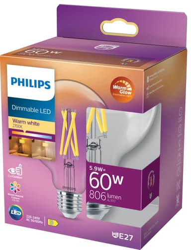 Philips LED lyspære E27 6W 929003010901